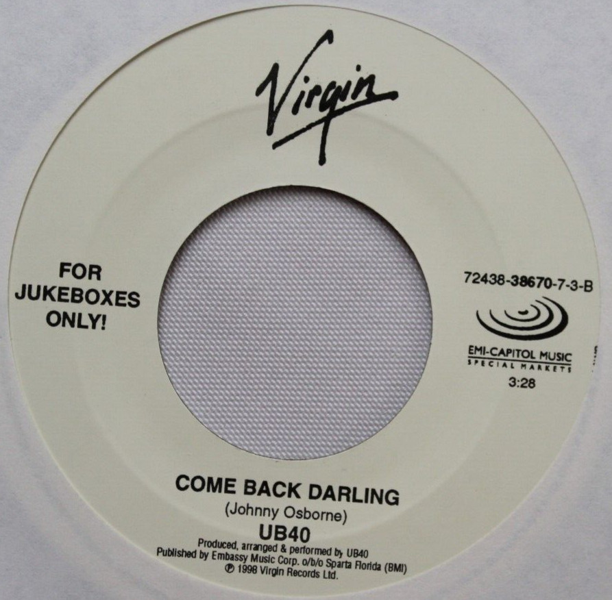 UB40 HOLLY HOLY / COME BACK DARLING 45 7″ RECORD JUKEBOX ONLY VG++ *QUICK SHIP*