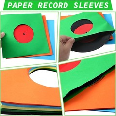 100 Pieces Paper Vinyl 45 RPM Record Sleeves 7 Inch Record Protection Paper Cove