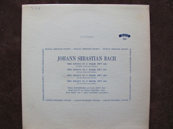 Johann Sebastian Bach, Trio Sonata In G Major BWV 1038, Trio Sonata In C Major B