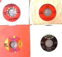 LOT OF 52 VINTAGE 45 RPM RECORDS – LOT #72 -LOOK CLOSELY FOR RARE GEMS