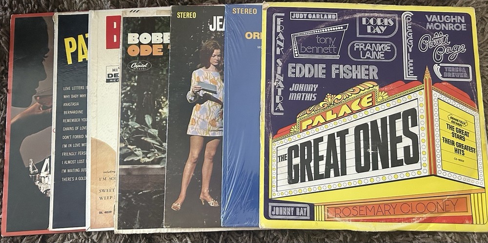Vintage Mixed Vinyl Record Lot Of 7, 1950s-1970s