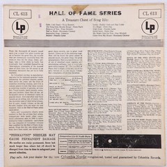 Various – A Treasure Chest Of Song Hits Hall Of Fame – 1955 Mono LP CL 613 6-Eye