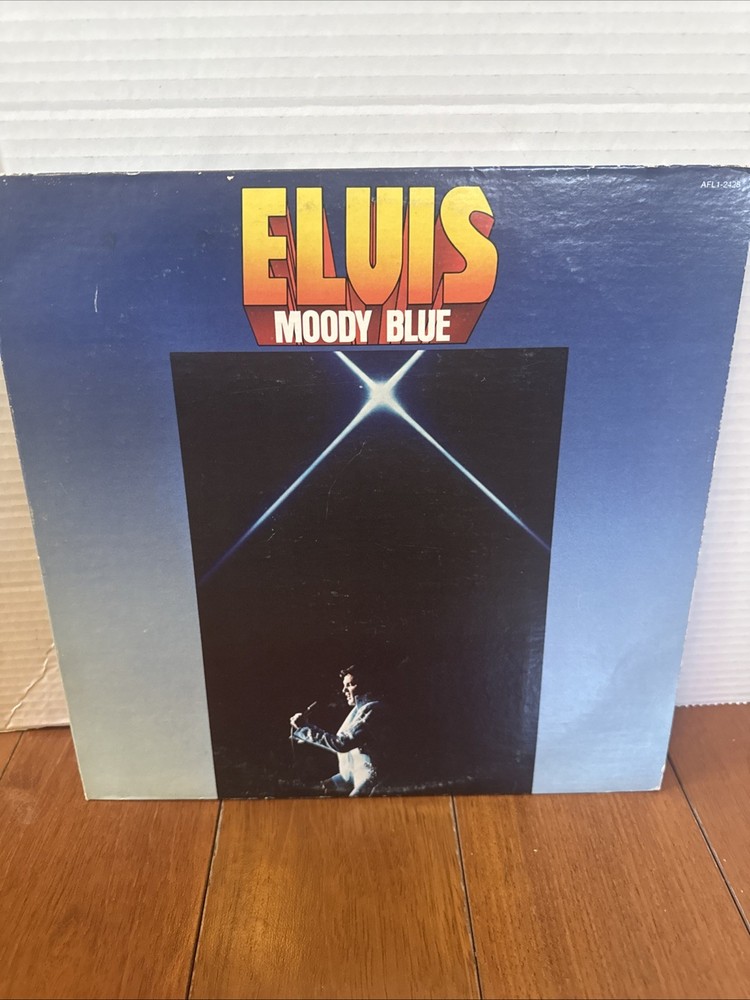 VTG 1977 Elvis Presley Moody Blue 12″ Blue Vinyl LP RCA Victor album