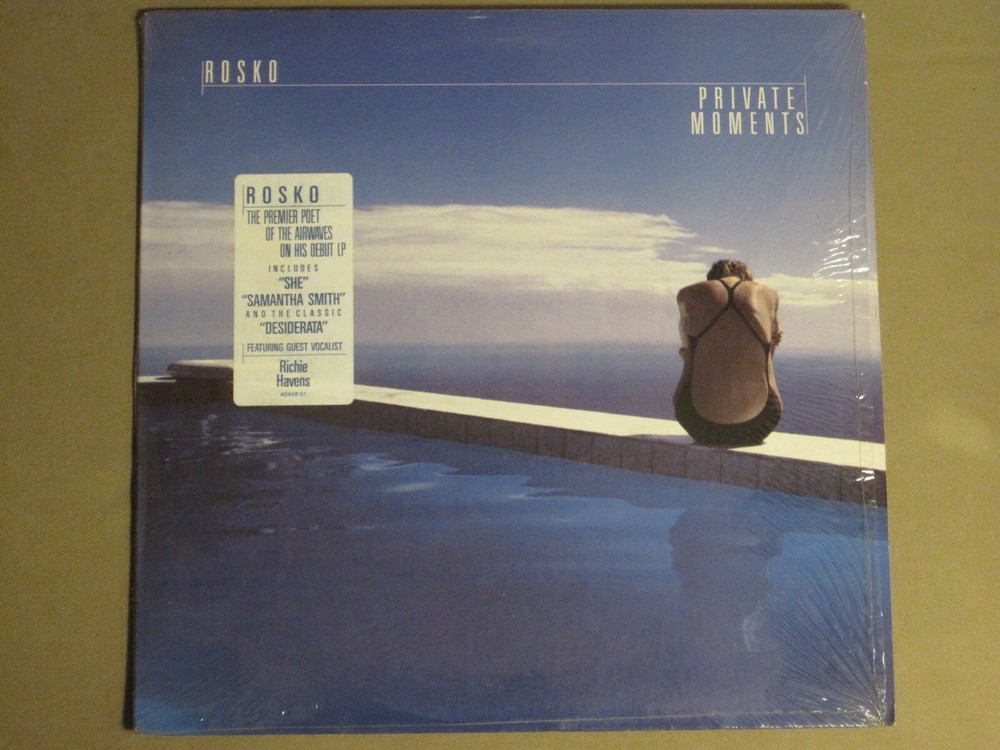 ROSKO PRIVATE MOMENTS LP ORIG ’87 COLUMBIA FC-40458 JAZZ SPOKEN WORD VG SHRINK!