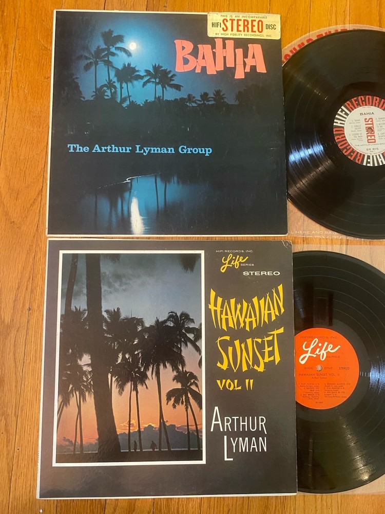 AURTUR LYMAN BAHIA HAWAIIAN SUNSET EX 2 LP LOT ORIG. TIKI LOUNGE STEREO FREE SHP