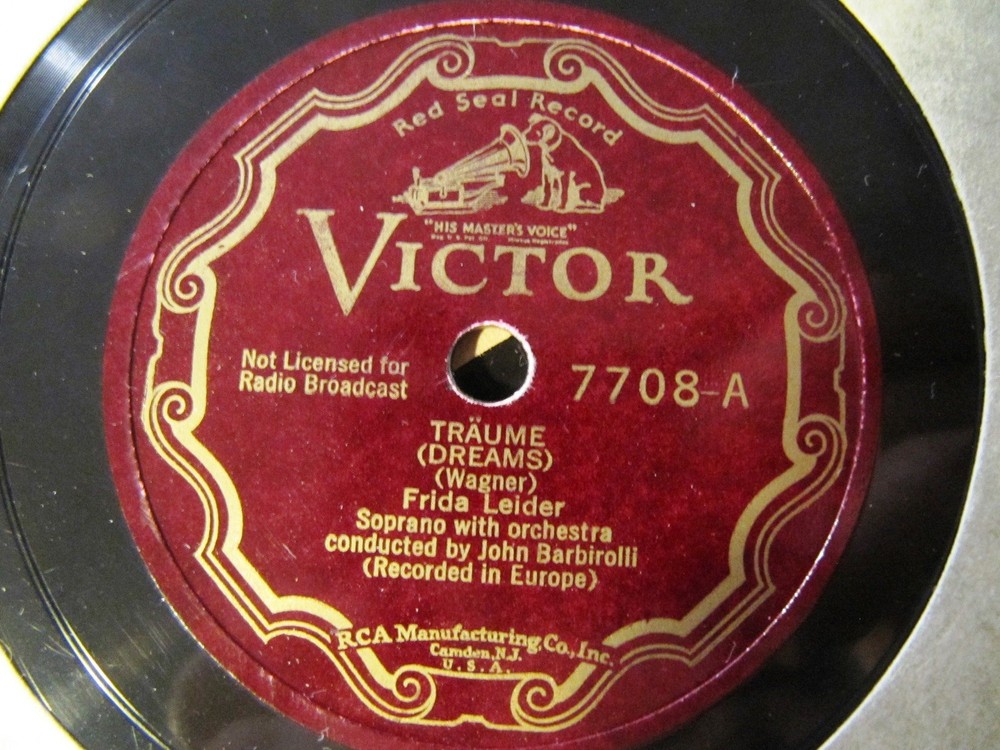 Z SHELLAC 1928 FRIDA LEIDER Wagner Wesendonck Lieder SCHMERZEN TRAUME Barbirolli