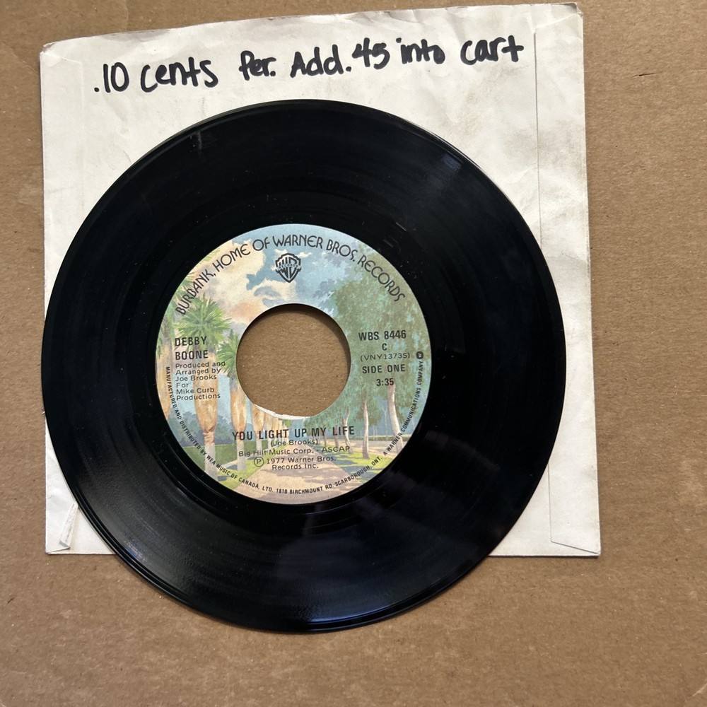 Debbie Boone You Light Up My Life/He’s A Rebel 1977 Warner Bros 45 debby