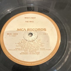 The Who Who’s Next 12″ Black Vinyl LP Rock MCA Records MCA-3024