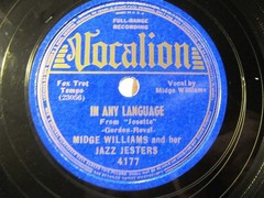 Blues 1938 MIDGE WILLIAMS JAZZ JESTERS Where in the World/ Any Language VOCALION
