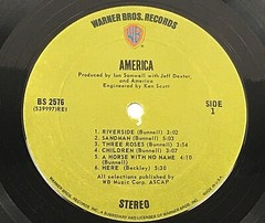 America 12” Vinyl Record Album LP 1971 BS 2576 S39997 REI