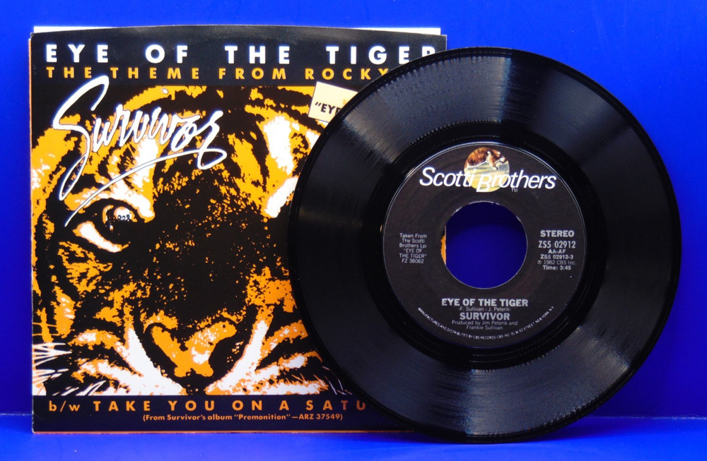 SURVIVOR Eye Of The Tiger 45 RPM w/PS SCOTTI BROTHERS 02912 NEAR MINT+