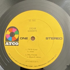 Cream Goodbye ATCO SD 7001 12″ Black Vinyl LP Record Stereo Paper Sleeve