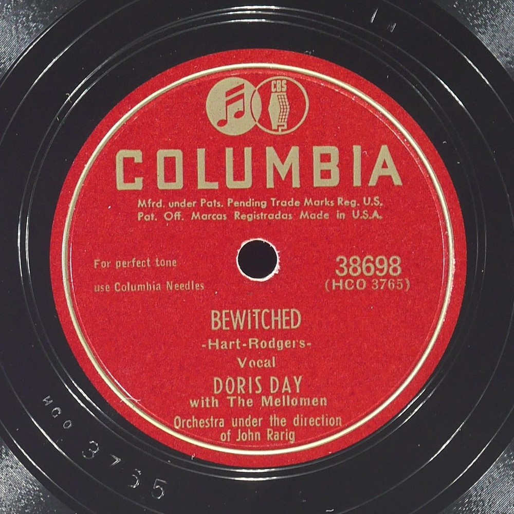 DORIS DAY Bewitched / Imagination COLUMBIA 38698 EX 78 RPM 1950 Vocal 10″ Pop