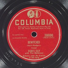 DORIS DAY Bewitched / Imagination COLUMBIA 38698 EX 78 RPM 1950 Vocal 10″ Pop