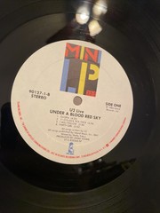 U2 Vinyl Record Live Under A Blood Red Sky Original 1980 Rock