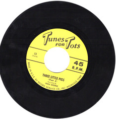Three Little Pigs Paula Goodroe Vintage 45 RPM Tunes For Tots # 22 Story