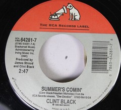 Country 45 Clint Black – Hey Hot Rod / Summer’S Comin’ On The Rca Records Label