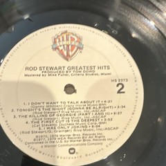 Rod Stewart Greatest Hits 12″ Black Vinyl LP 33 RPM 1979 Warner Bros. HS 3373