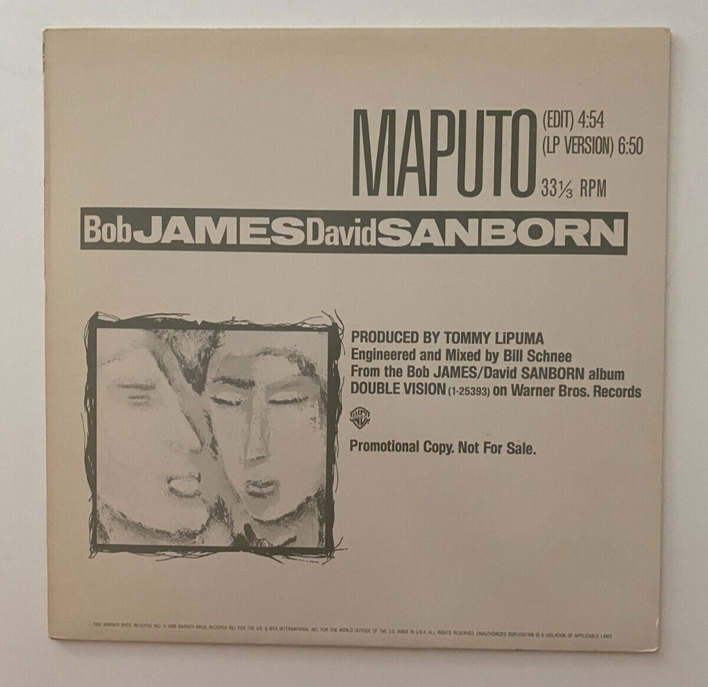 Bob James/David Sanborn – “Maputo” Vinyl LP Album Promo Contemporary Jazz