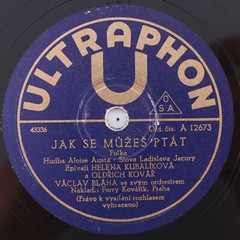 Helena Kubalíková Kováři / Jak Se Můžeš Ptát 78 rpm Ultraphon A 12673 Czech RARE