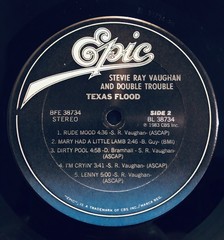 STEVIE RAY VAUGHAN – TEXAS FLOOD – 1983 Epic BLUES Vinyl LP Excellent EX Cond.