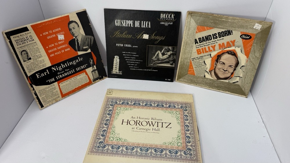 Lot of 4 Vintage Vinyl LPs – Jazz, Opera, Classical, Spoken Word – Collectible