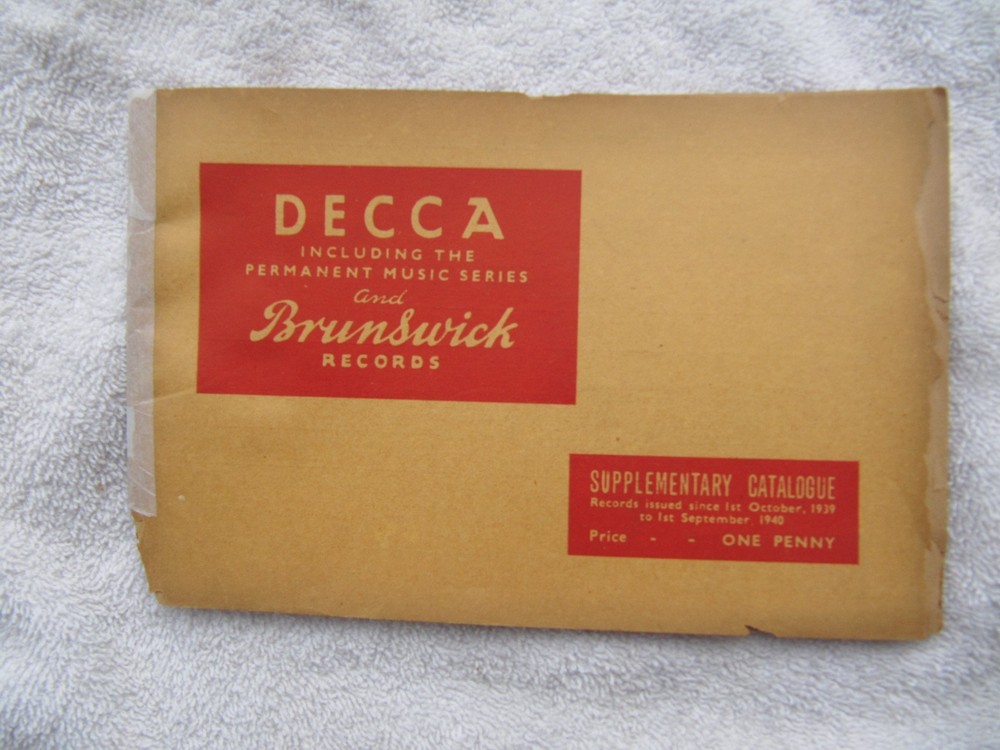 1940 DECCA-Brunswick RECORDS Supplement Record Supplementary Catalog Jazz Blues