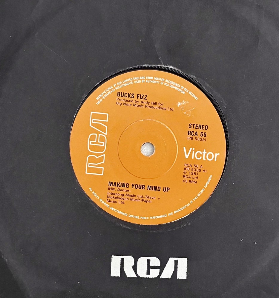 EUROVISION UNITED KINGDOM 1981 BUCKS FIZZ Making Your Mind Up – 7” single