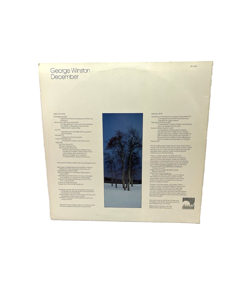 George Winston ~ December Piano Solos ~ Vinyl LP Windham Hill Records WH-1025