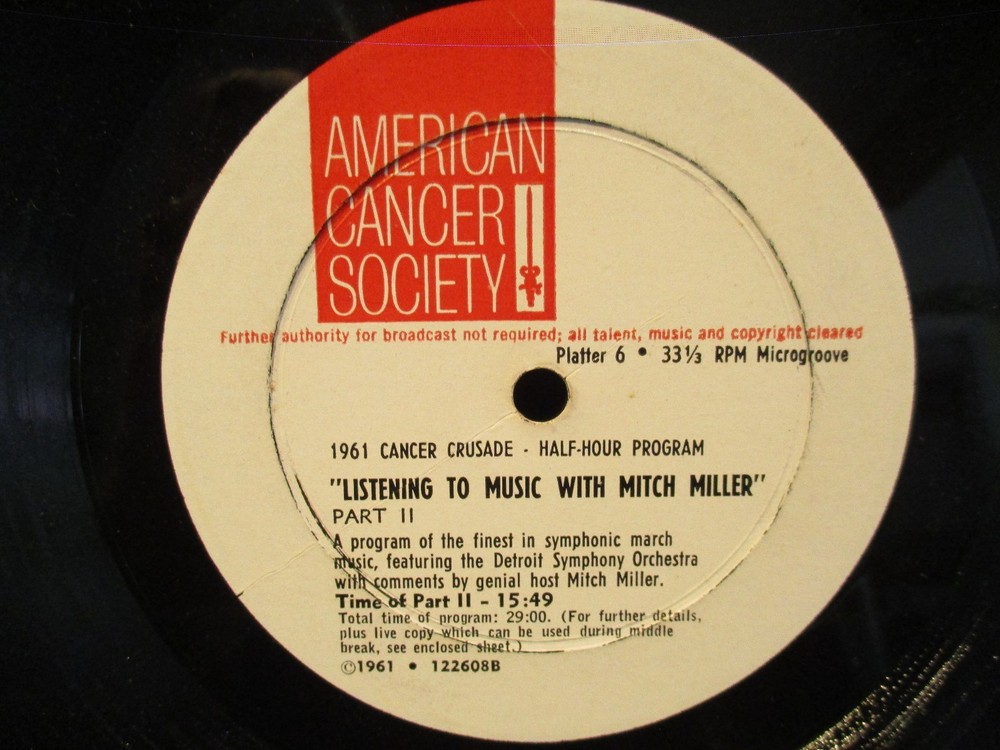 12″ PSA American Cancer Society 1961 Cancer Crusade