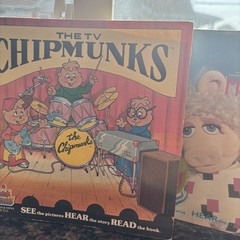Vintage Story of Bambi Chipmunks Muppets Manhattan Record & Book Set Lot of 3
