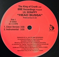Lil’ Scrappy Head Bussa 12″ Vinyl Single 2003 Warner Brothers Records Pre-Owned