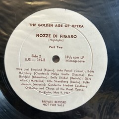NOZZE DI FIGARO 1940 EJS 118 3 LP GOLDEN AGE OF OPERA PRIVATE RARE#63
