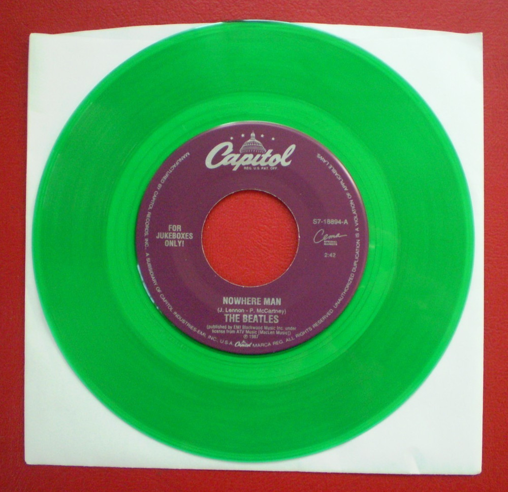The Beatles NOWHERE MAN NEW/ MINT GREEN VINYL JUKE BOX ONLY 45 FAB 4