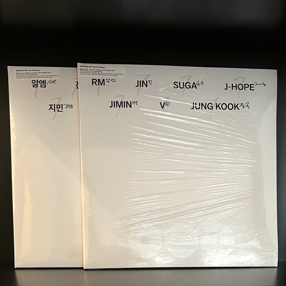 2 Vinyl Set New Sealed BTS The 5th Album ARIRANG Deluxe Color and B&W Versions