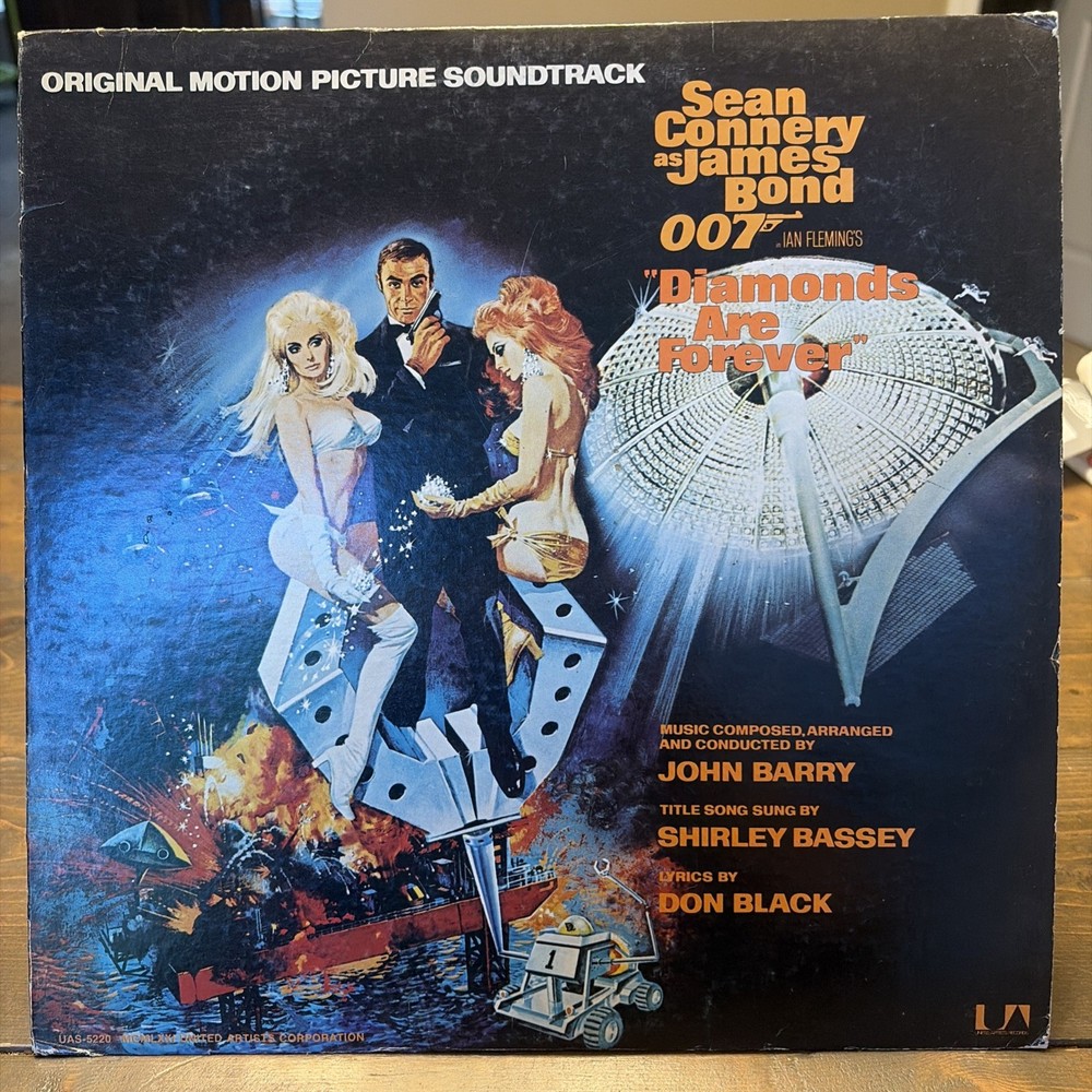 John Barry Shirley Bassey Diamonds Are Forever Soundtrack LP 33 RPM United Arti…
