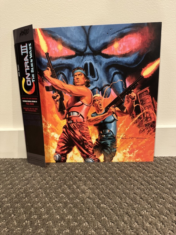 Contra III The Alien Wars VGM Vinyl LP Blue/Red Variant Signed by Paul Mann