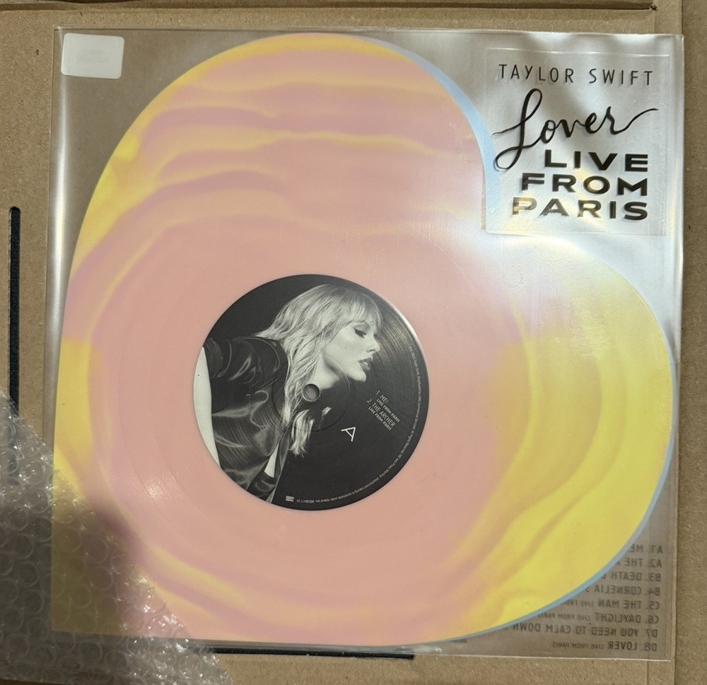 Taylor Swift Lover Live from Paris Heart Shaped Double LP Vinyl In Hand