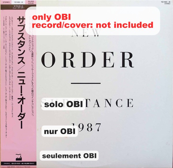 NEW ORDER Substance Japan ( YZ-185- 6 ) ***Only OBI***