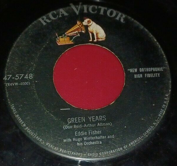 Vintage 45RPM Record : Eddie Fisher Green Years : RCA Victor