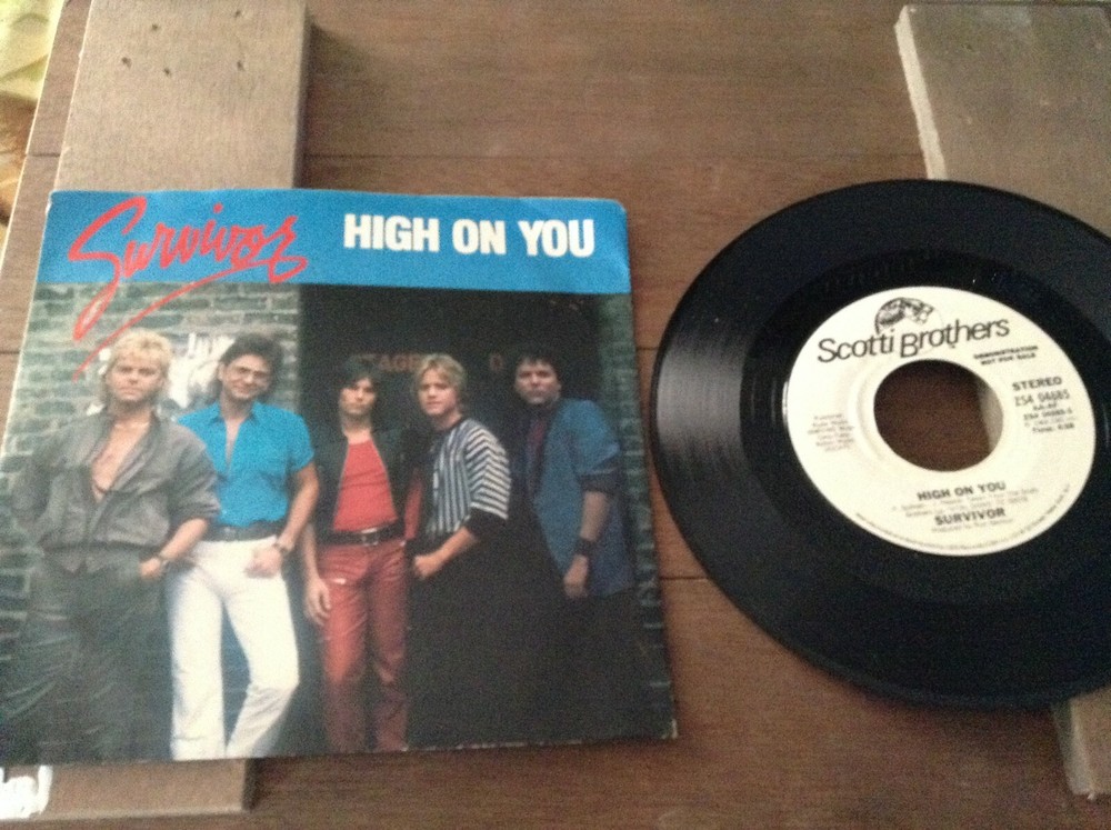 1984 SURVIVOR Vinyl Record “High On You” VITAL SIGNS Everlasting ROCK 45 RPM