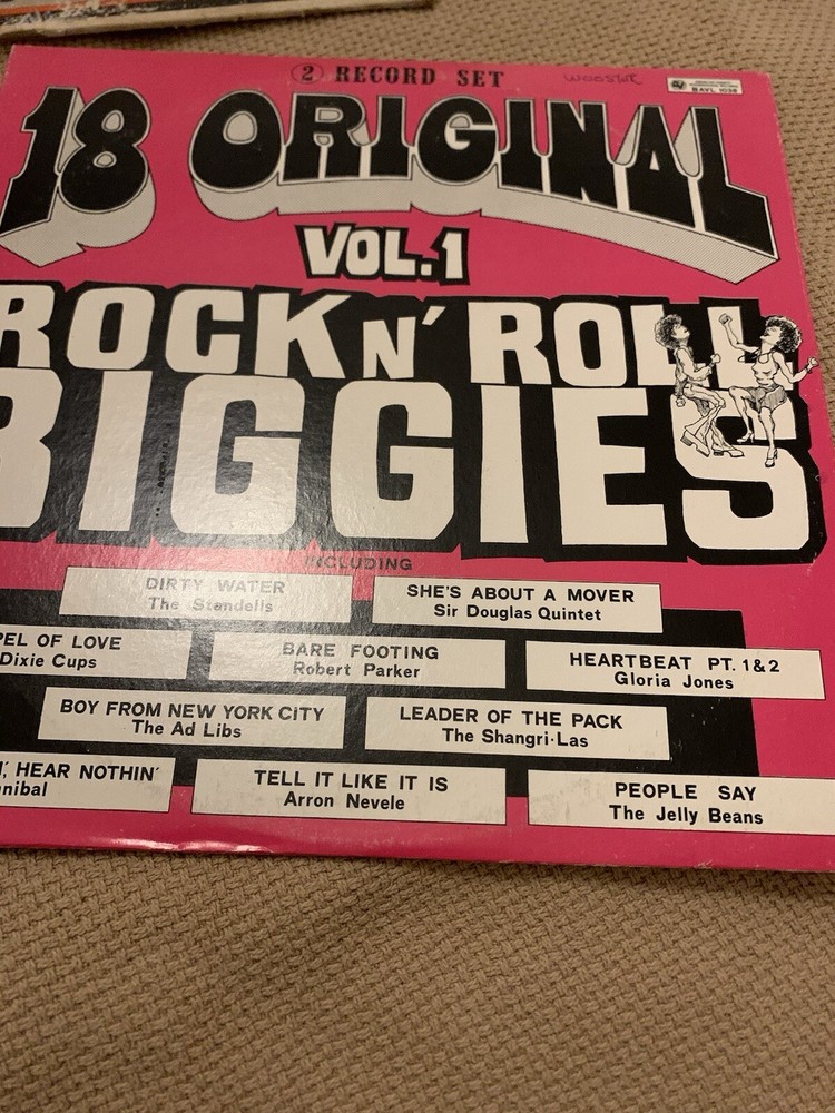 “18 Original Rock & Roll Biggies” 1950s Double Vinyl Album AVI Records 1975