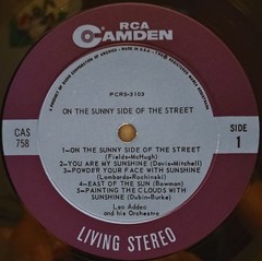 LEO ADDEO On the Sunny Side of the Street EX ’63 DG CAMDEN STEREO LP shrink JAZZ