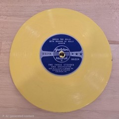 Vintage Three Stooges 6″ 78 RPM Yellow Golden Record Wreck Halls Jingle Bells