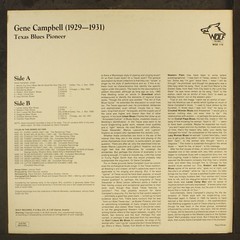 GENE CAMPBELL: texas blues pioneer, ’29-31 WOLF 12″ LP 33 RPM Austria