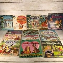 Vintage Disney Disneyland Record and Book Lot Jungle Book Cinderella Snow White