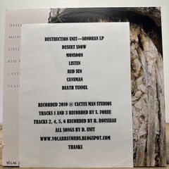 LP: DESTRUCTION UNIT – Sonoran Vinyl Record Volar PSYCH PUNK Used