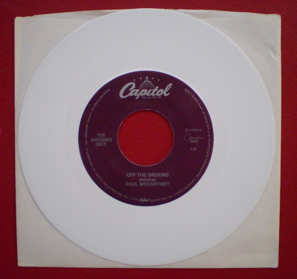 Paul McCartney OFF THE GROUND NEW/MINT WHITE VINYL JUKE BOX 45 FAB 4