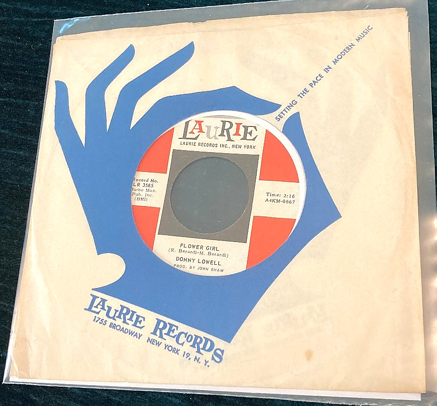 Donny Lowell: Flower Girl/Home Grown 45 Laurie 3585 w/company sleeve rare VG+