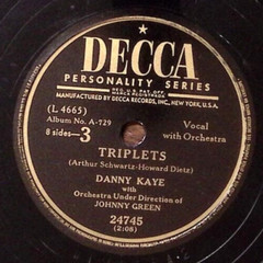 DANNY KAYE TRIPLETS/MAD DOGS AND ENGLISHMEN DECCA PERSONALITY SERIES 78 RPM 184